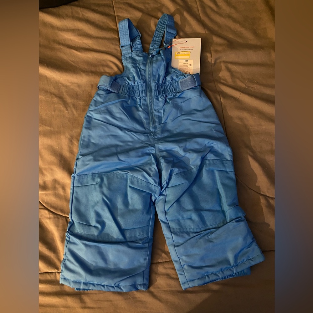 Cat & Jack Blue Kids Snow Overalls